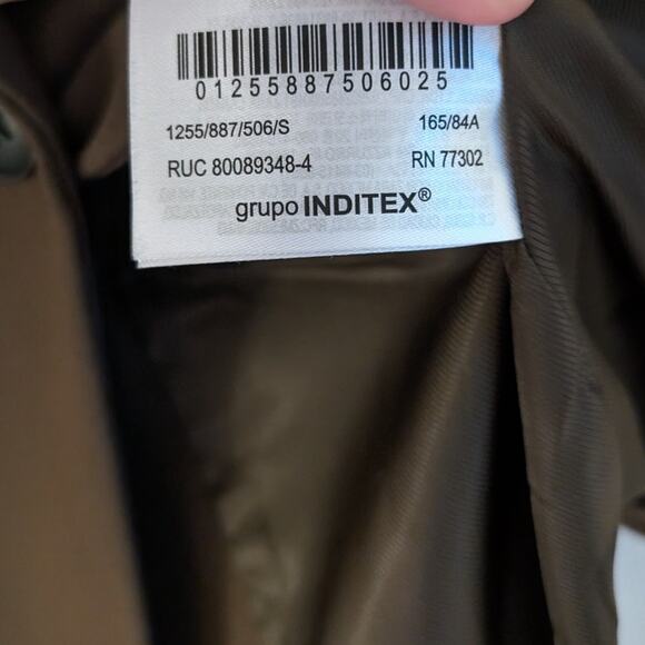 Zara Khaki Brown Basic V-neck Long Sleeve Button Blazer Jacket, size S - Picture 7 of 9